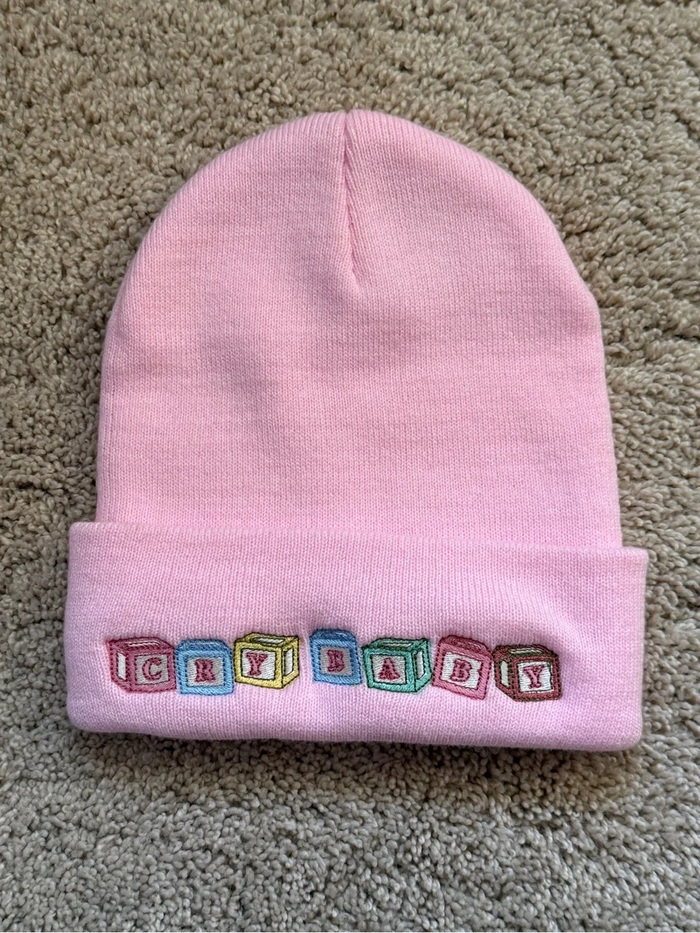 Melanie Martinez Pink 'Cry Baby' Embroidered Beanie